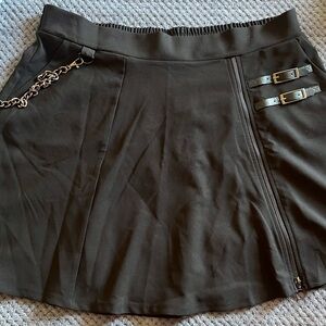 Torrid Black Mini Skirt with Chain and Buckle Accents
